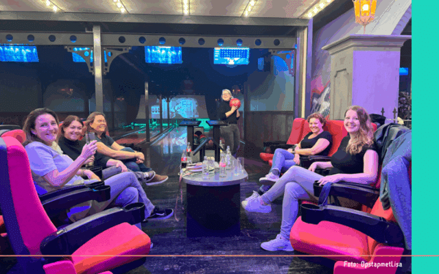 groepsfoto op de bowlingbaan