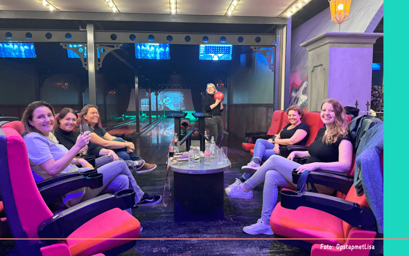 groepsfoto op de bowlingbaan