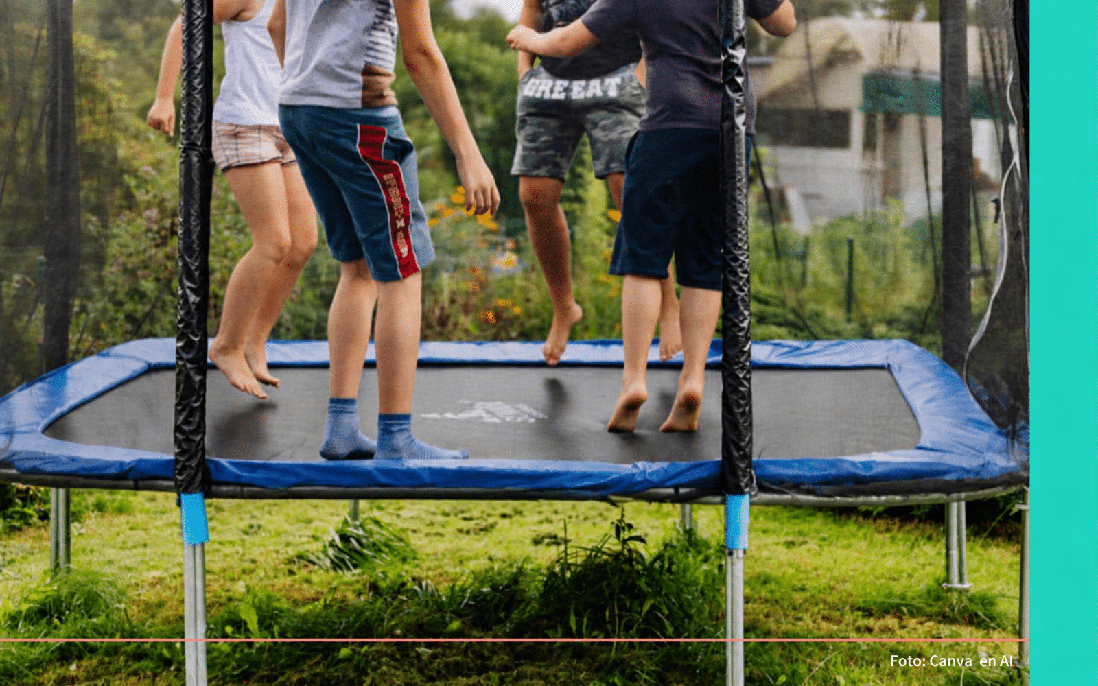 rechthoekige trampoline