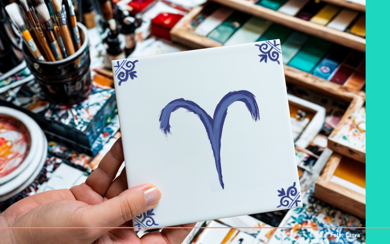 Delfts blauw Canva met AI achtergrond
